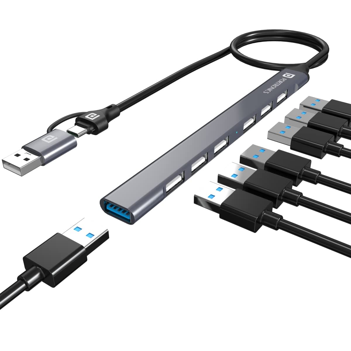 Portronics Mport 7 Multiport 7-in-1 USB Hub with Convertible Heads… product image