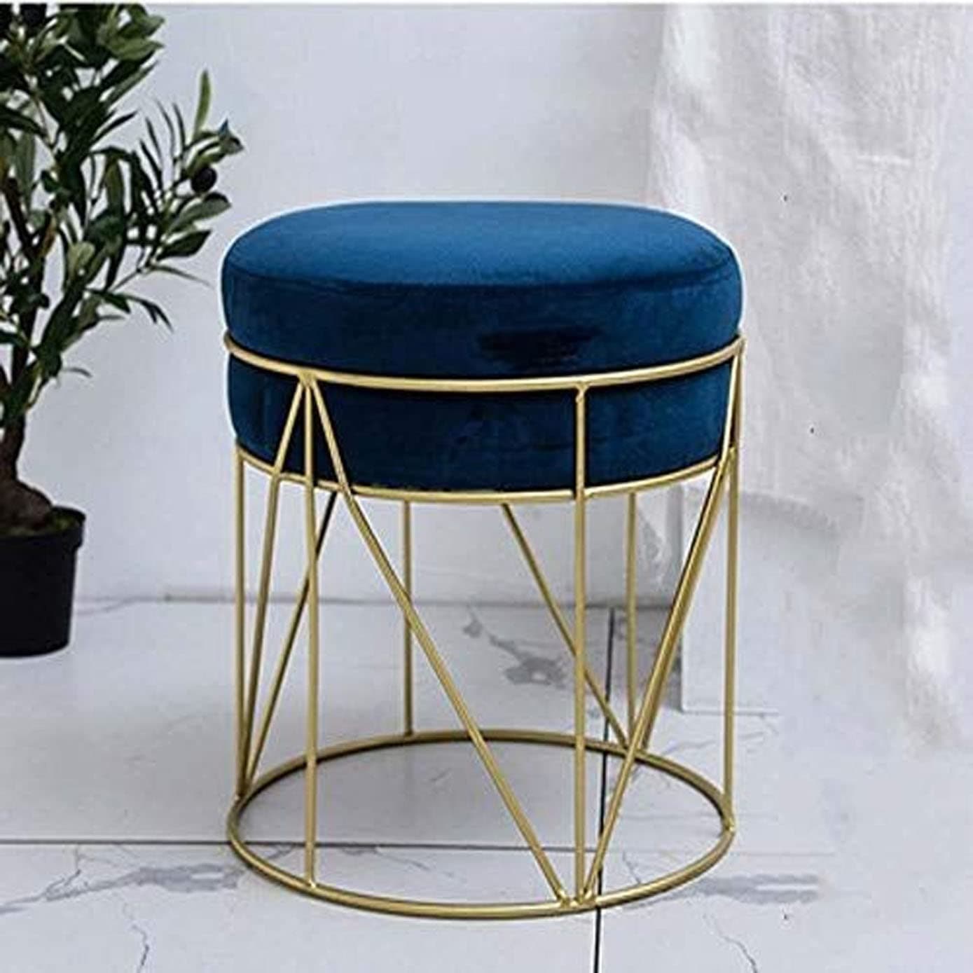 NEON CRAFTS Velvet Round Ottoman with Metal Frame… product image