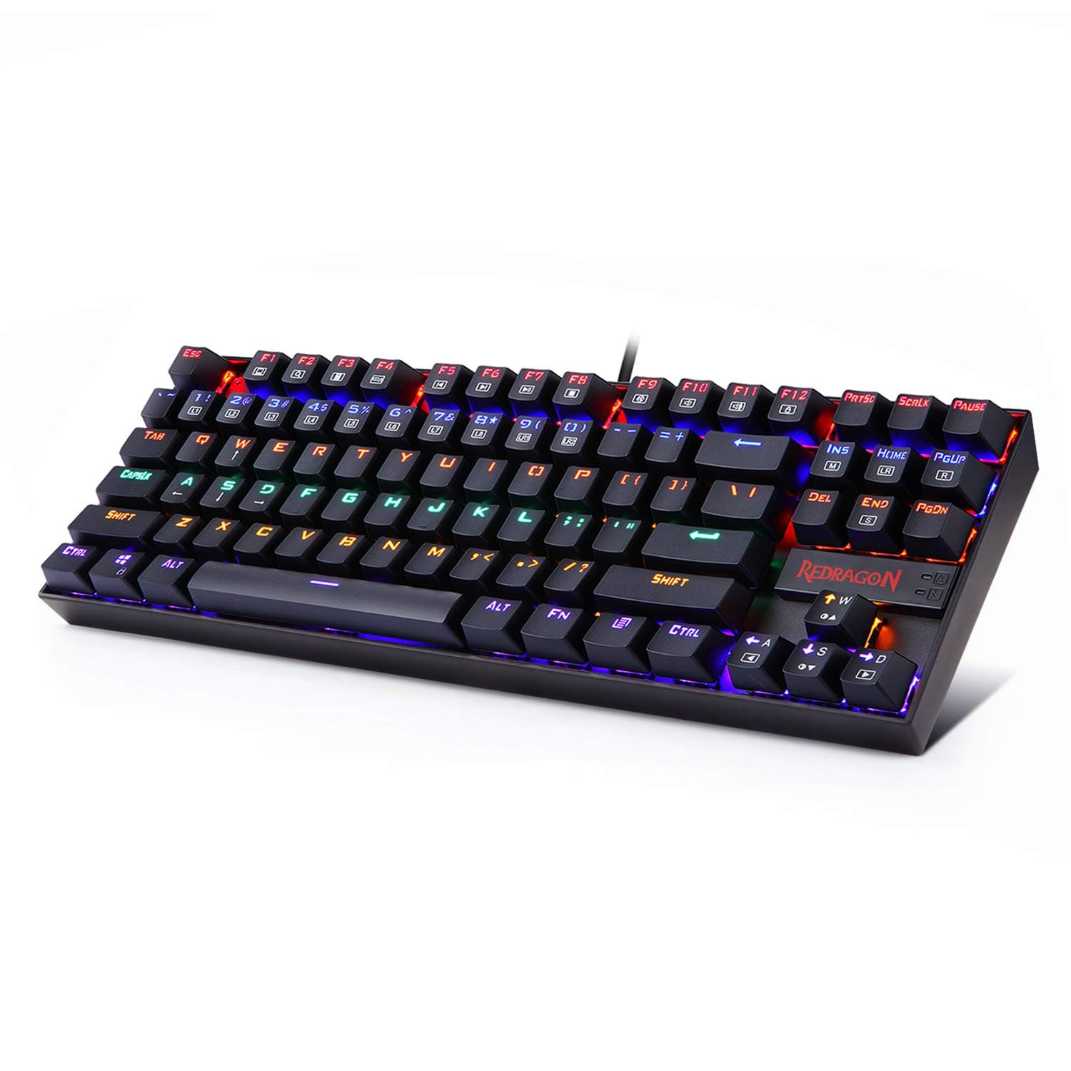 Redragon Kumara K552 Rainbow LED Backlit TKL Ten Key-Less Mechanical Wired Gam… product image